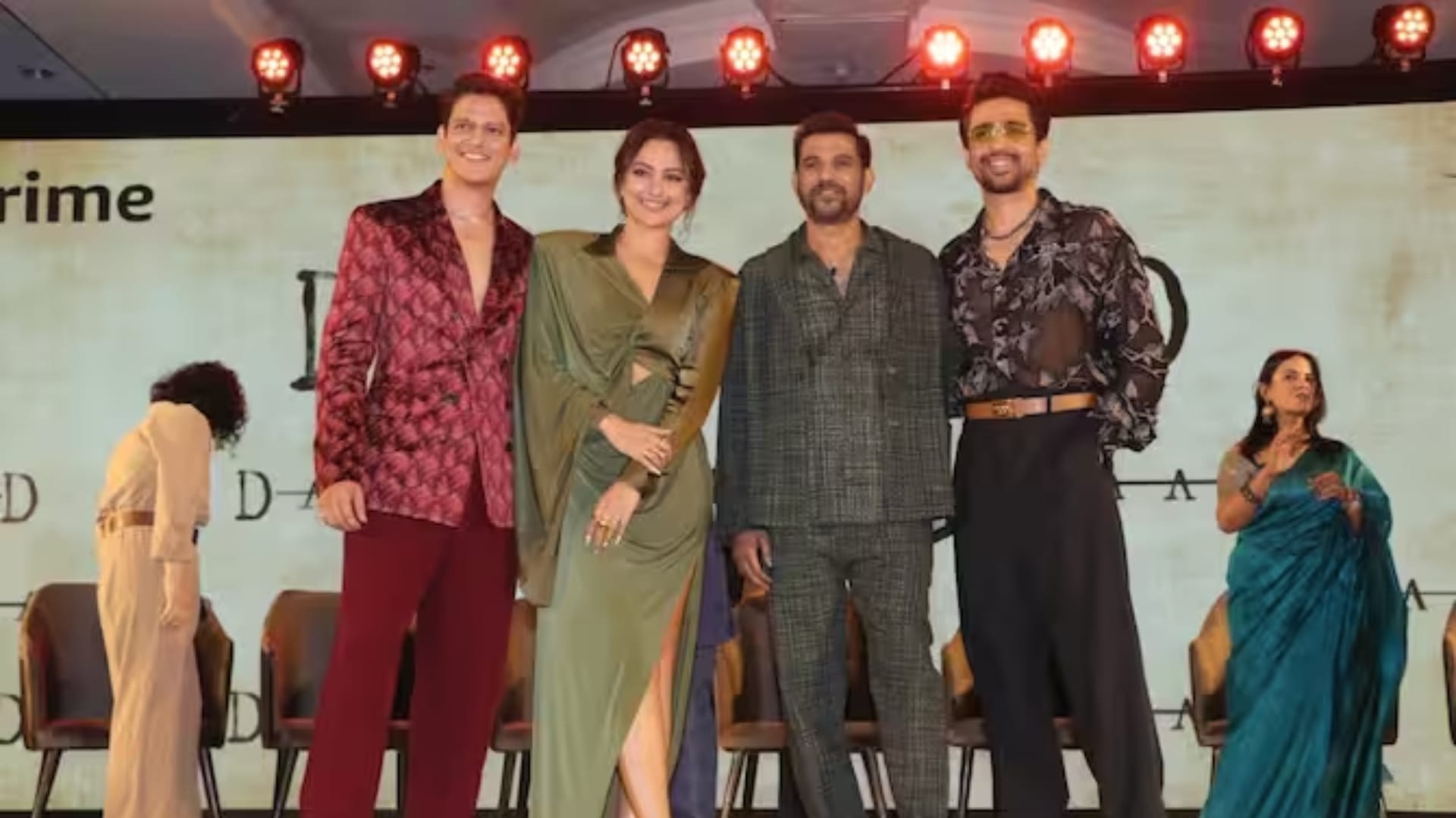 Dahaad Trailer Event Vijay Varma Reaction after Sonakshi Sinha Gulshan Devaiah Tease him about Tamannaah