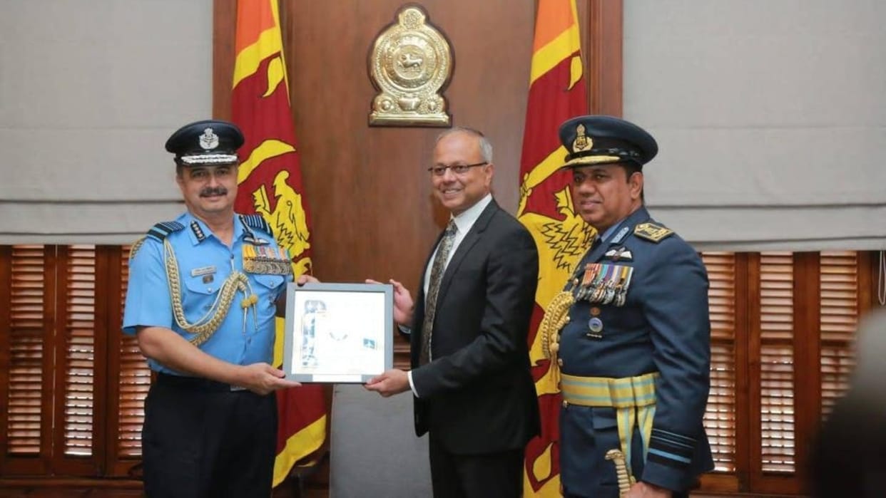 Indian Air Force chief VR Chaudhari called on Sri  Lankan President Ranil Wickremesinghe