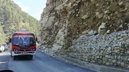 Landslide on Yamunotri Highway Road Open after one and a Half Hours for pilgrims Vehicle