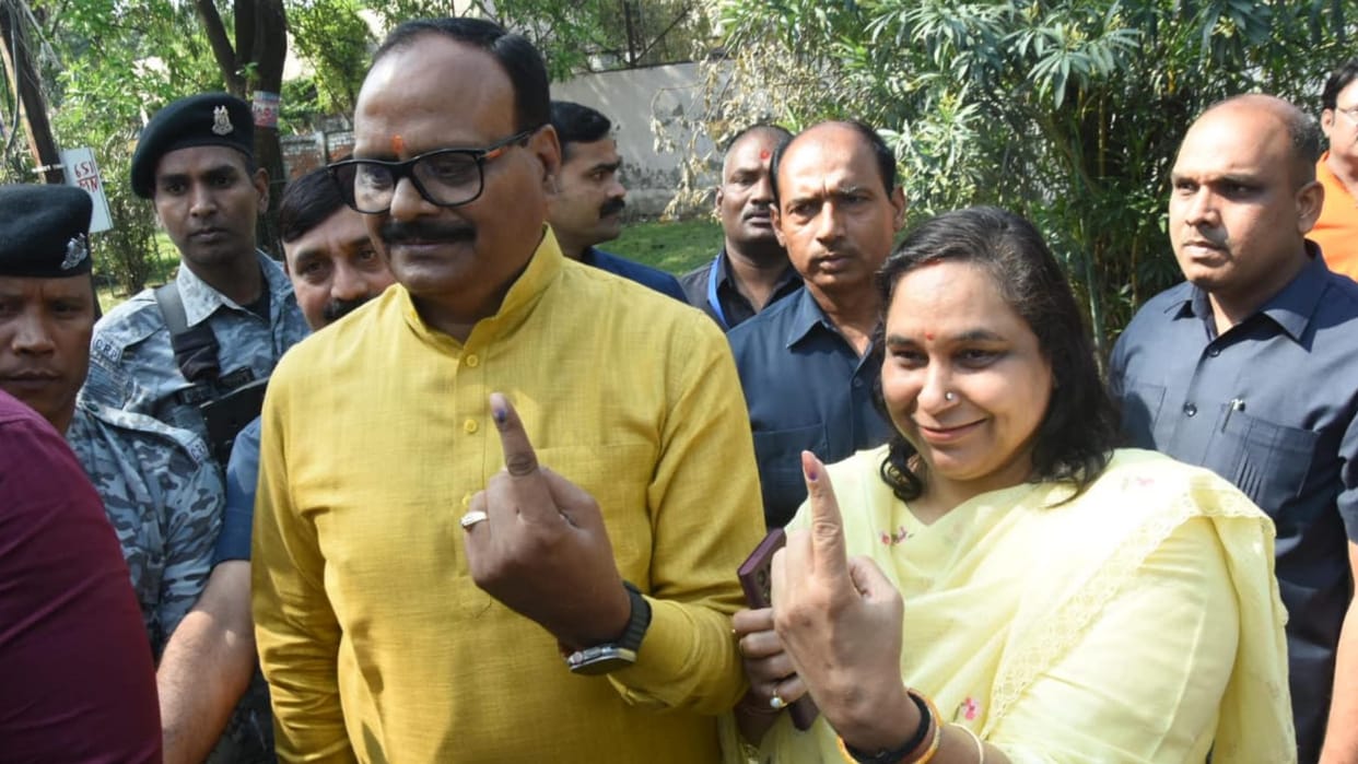 UP deputy CM Brajesh Pathak cast his vote for UP Nikay chunav 2023.