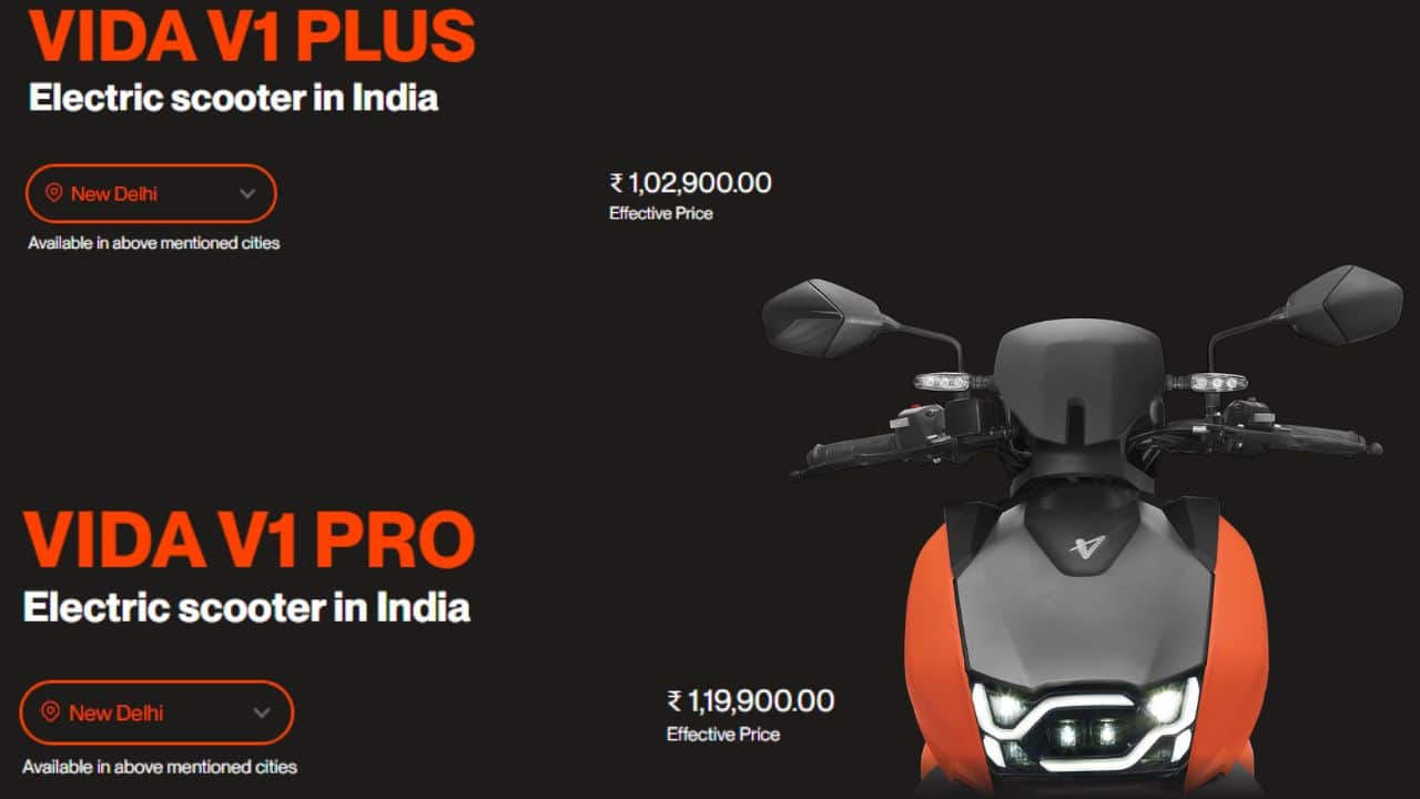 hero motocorp electric brand vida v1 plus and v1 pro price slash, know new price and other details