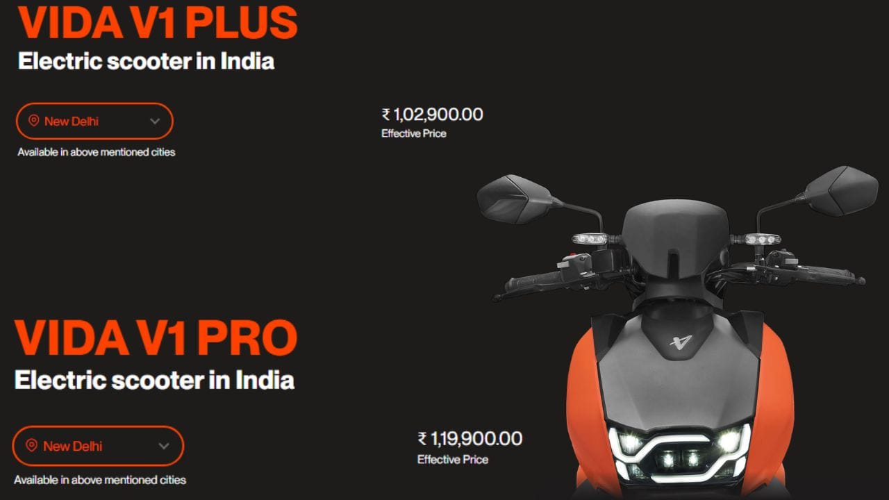 hero motocorp electric brand vida v1 plus and v1 pro price slash, know new price and other details