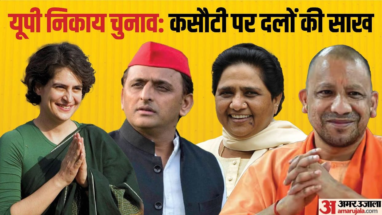 UP Nikay Chunav 2023 Big Test For Political Parties BJP Congress BSP CM Yogi Akhilesh Yadav Mayawati News