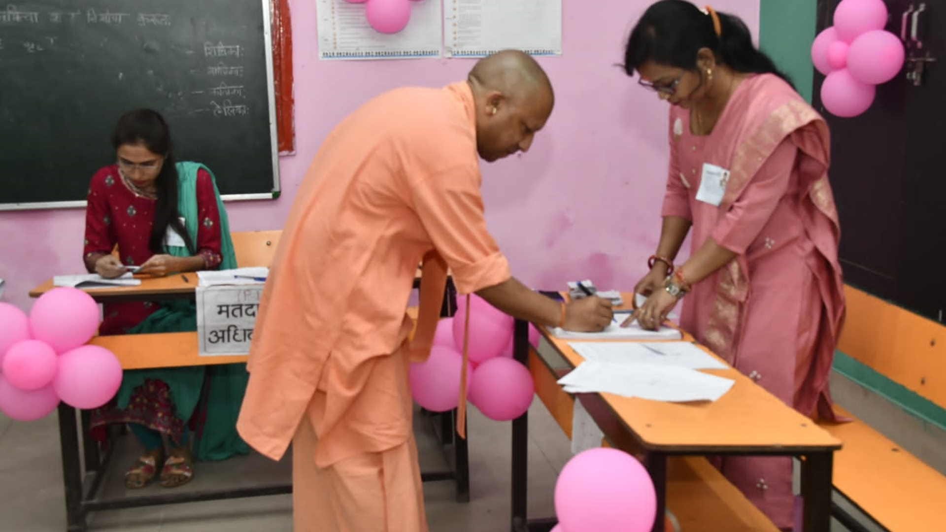 UP Municipal Corporation elections CM Yogi Adityanath casts his vote