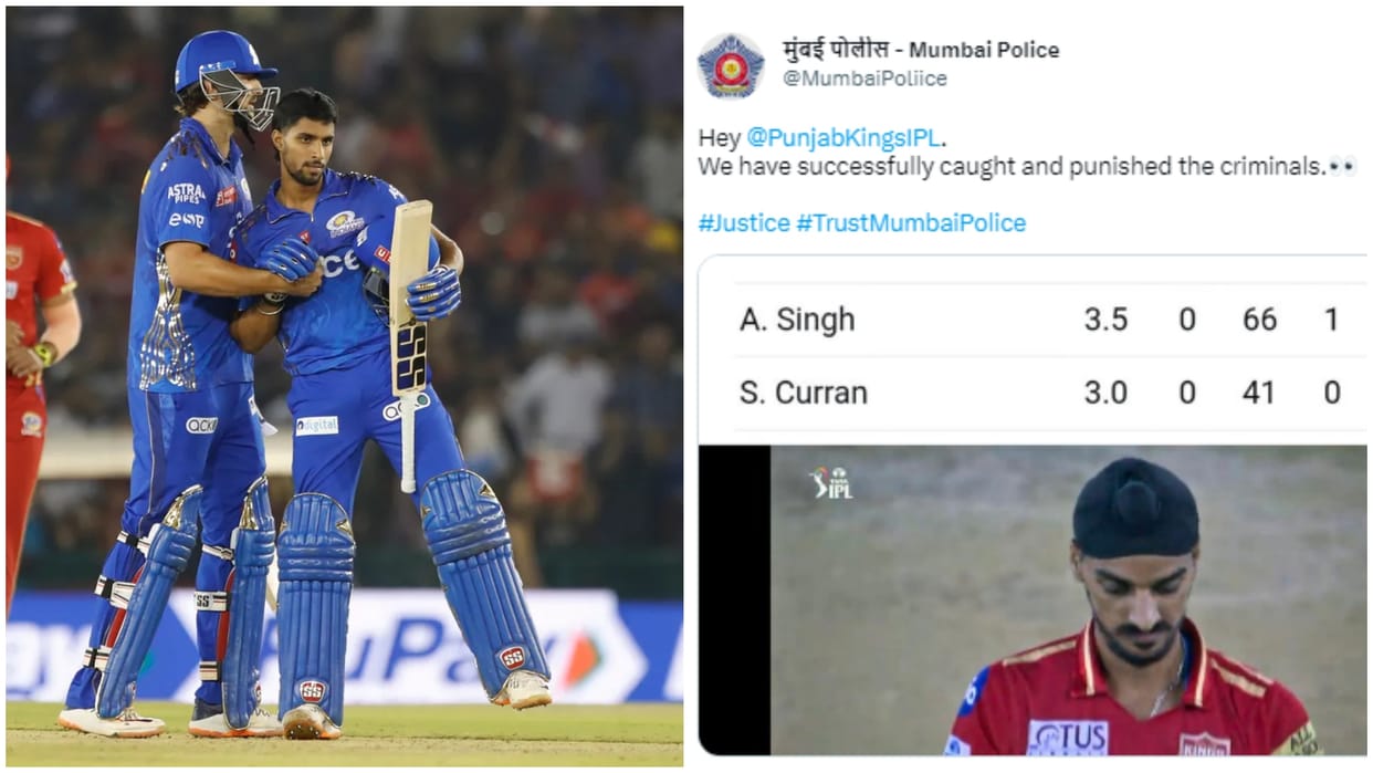 IPL 2023: Mumbai Police's taunt on Punjab Kings, shared Arshdeep's picture and gave strong reply, know matter