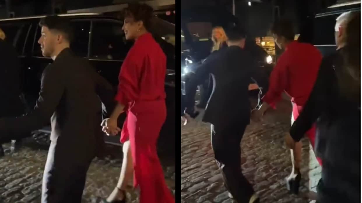 Priyanka Chopra Nick Jonas Video Viral On Social Media While Actress start Falling down Husband Hold Her Hand