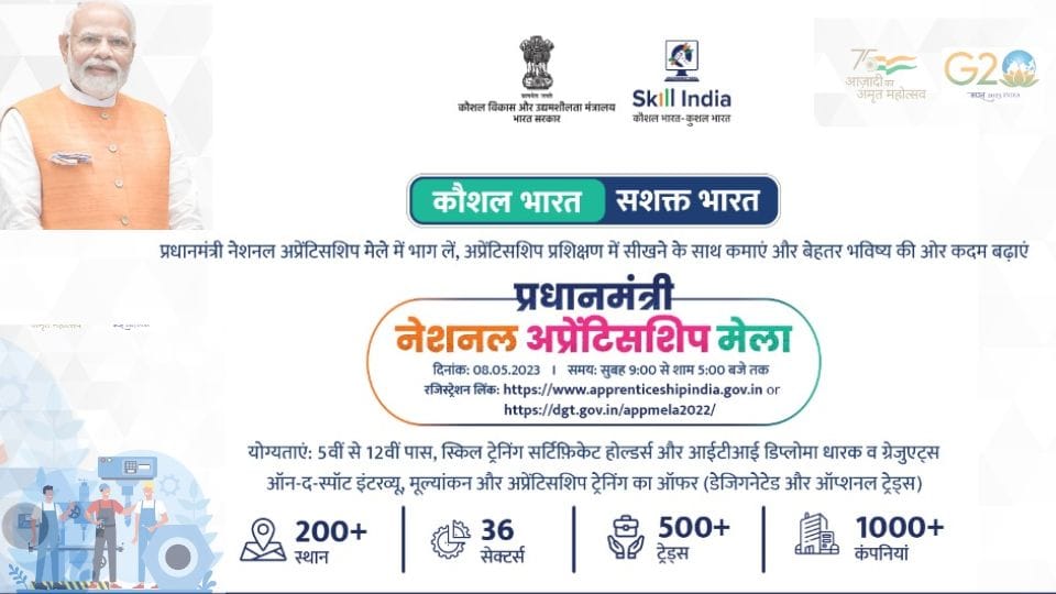Pradhan Mantri National Apprenticeship Mela To Be Conducted In 200+ Districts On May 8, 2023
