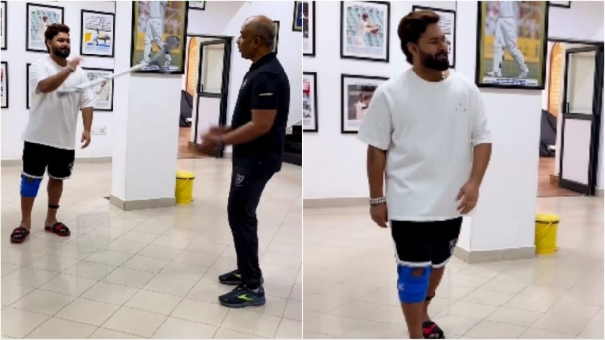 Video Watch Rishabh Pant walks on his own in major recovery breakthrough throws crutches