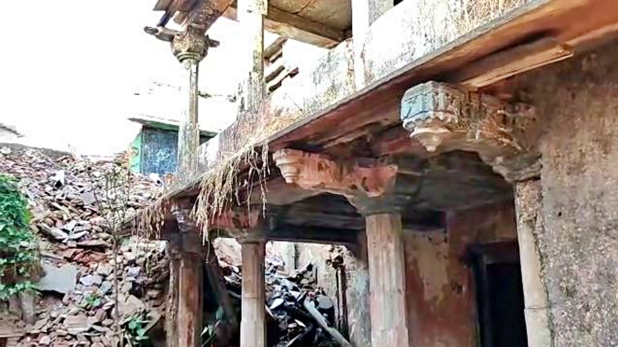 Part of dilapidated school building collapsed during heavy rains in Dungarpur