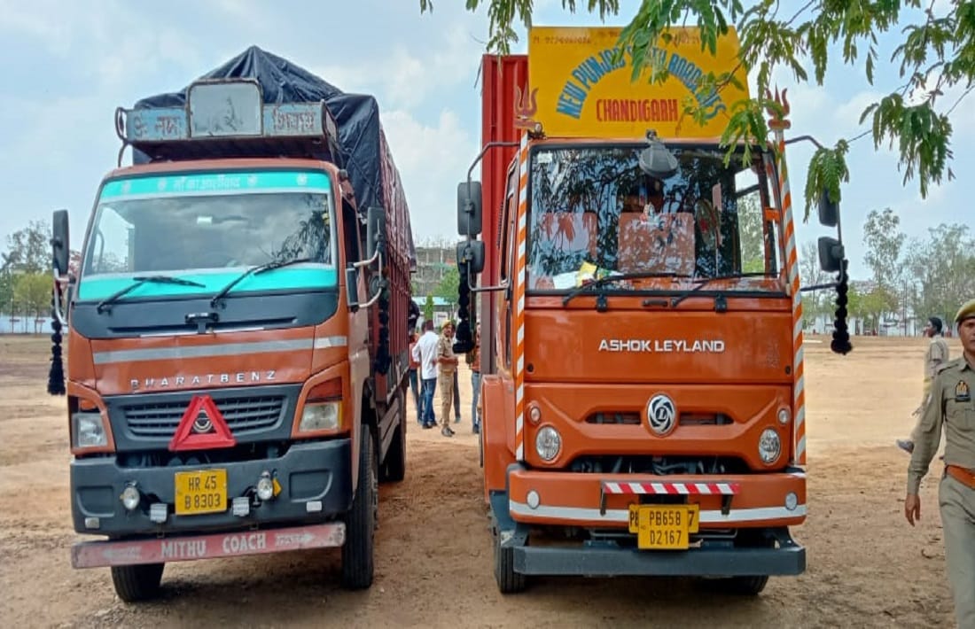 One thousand cases of liquor going to Bihar recovered from two trucks in sonbhadra