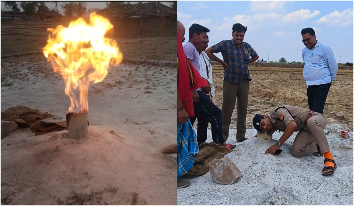 Gas coming out of boring instead of water and caught fire in sonbhadra