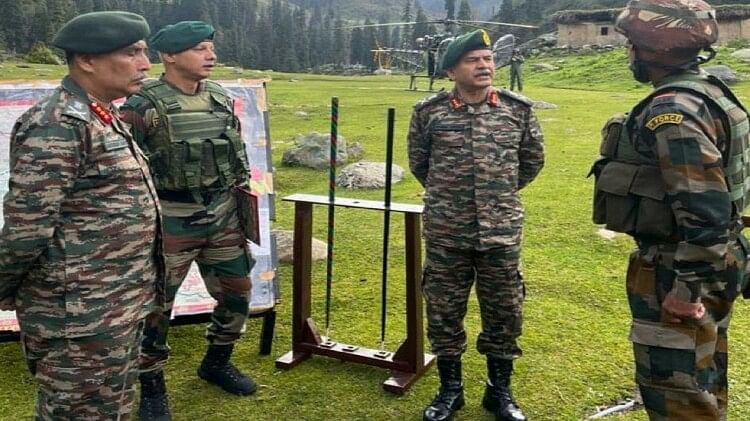 Defense Minister Rajnath Singh and Army Chief General Manoj Pandey visit Jammu review the security situation