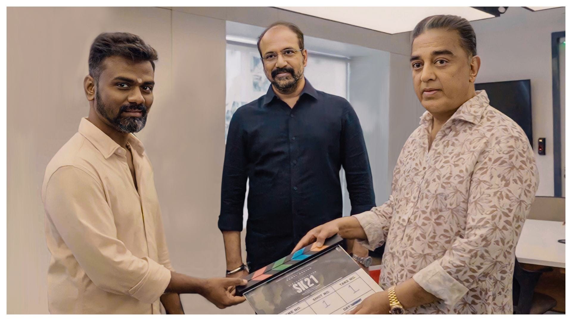 Kamal Haasan Attends Sai Pallavi And Sivakarthikeyan SK21 Film Launch party photos goes viral on Internet