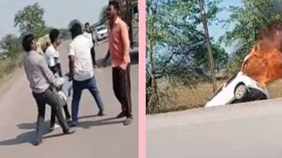 हादसे के बाद घायलों को बचाते स्थानीय लोग