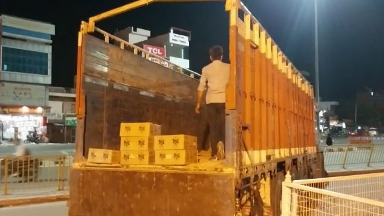 Smuggling of liquor under matira seed boxes in Jodhpur