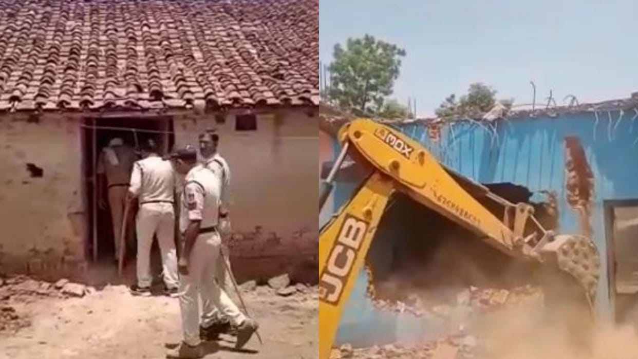 Satna Crime house of accused in case of gang rape and looting jewelry in Satna demolished