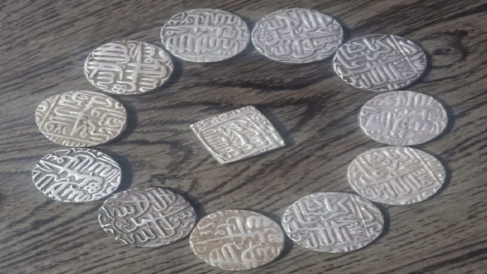 Silver coins found in the field while plowing in Bareilly