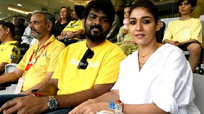 Srk Jawan Actress Nayanthara and Vignesh shivan spotted ipl chennai super kings vs mumbai indians match