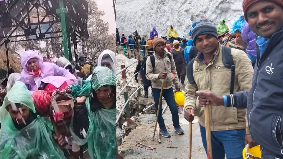 Chardham Yatra 2023 pilgrims crowd even snowfall in Gangotri Yamunotri and Kedarnath dham photos