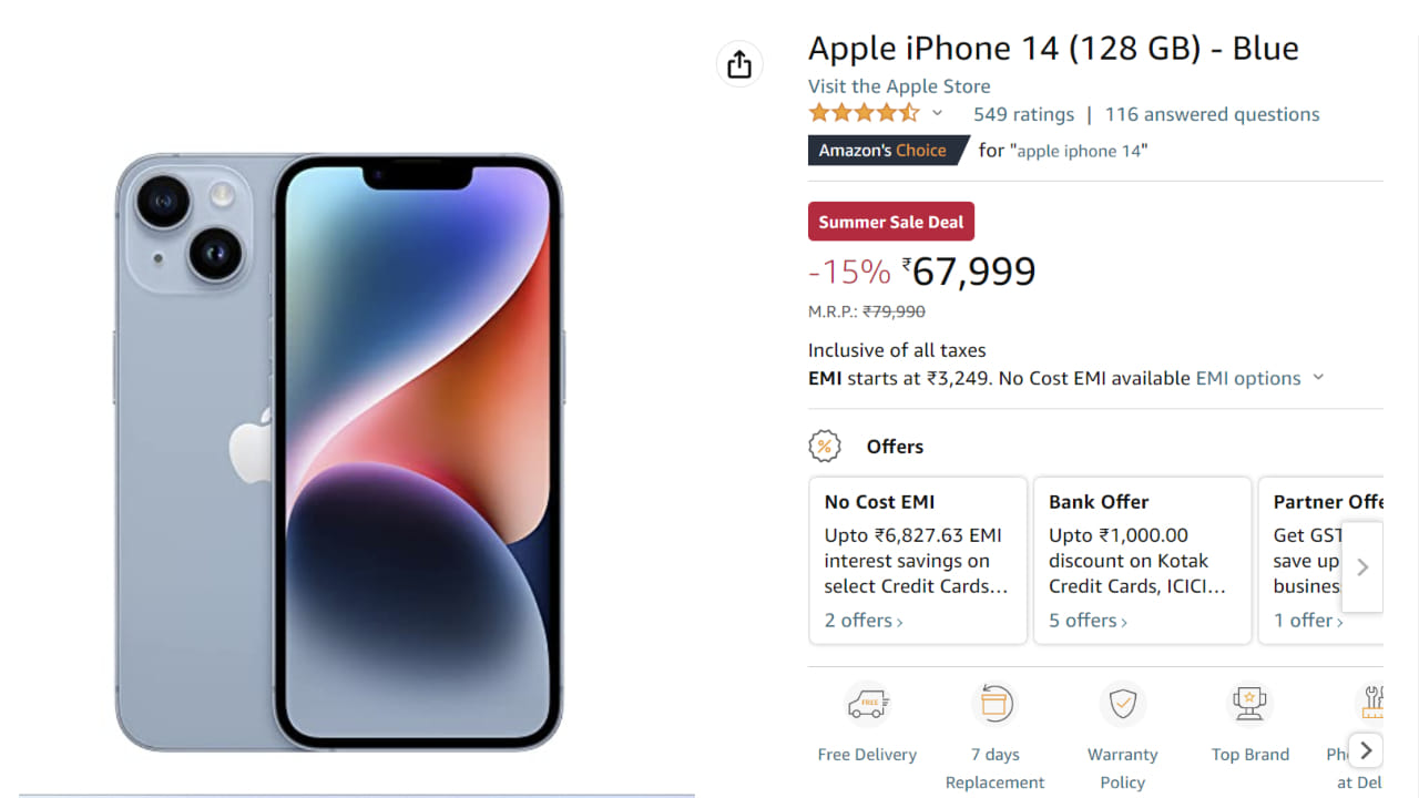 iphone 14 and iphone 14 pro max massive price cut at Amazon Great Summer Sale 2023 know all offers