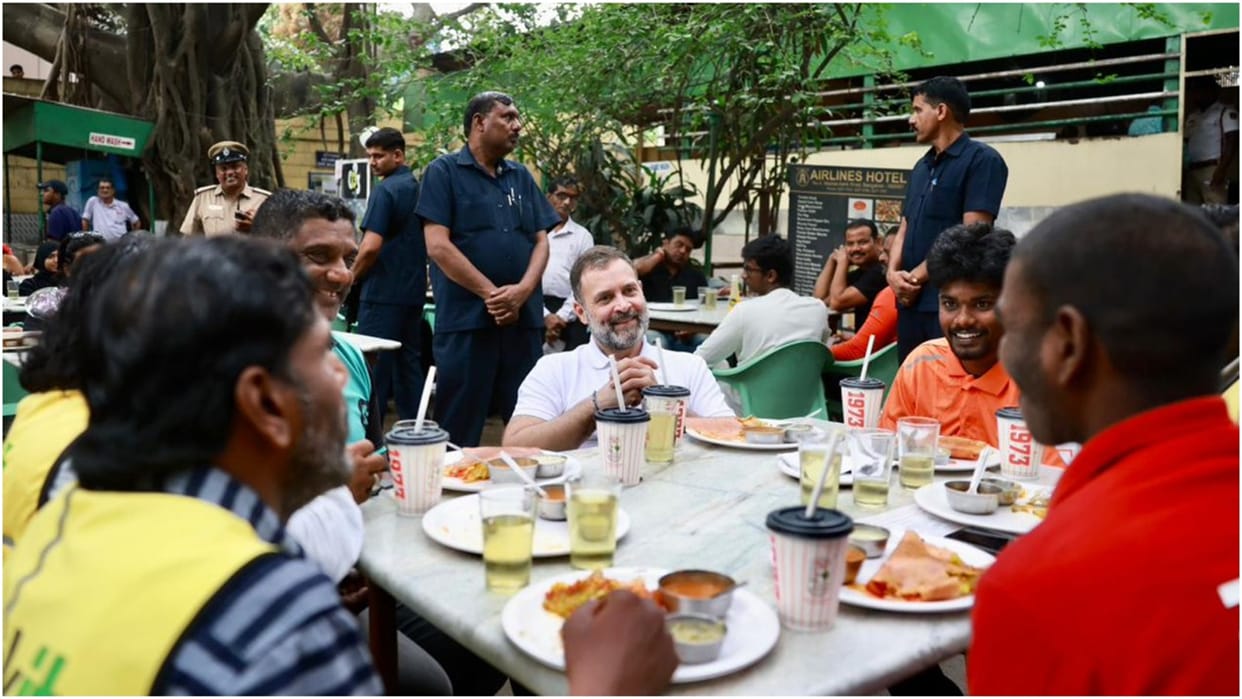 Rahul chats with delivery partners in Bengaluru, assures Congress poll promise of Gig Workers