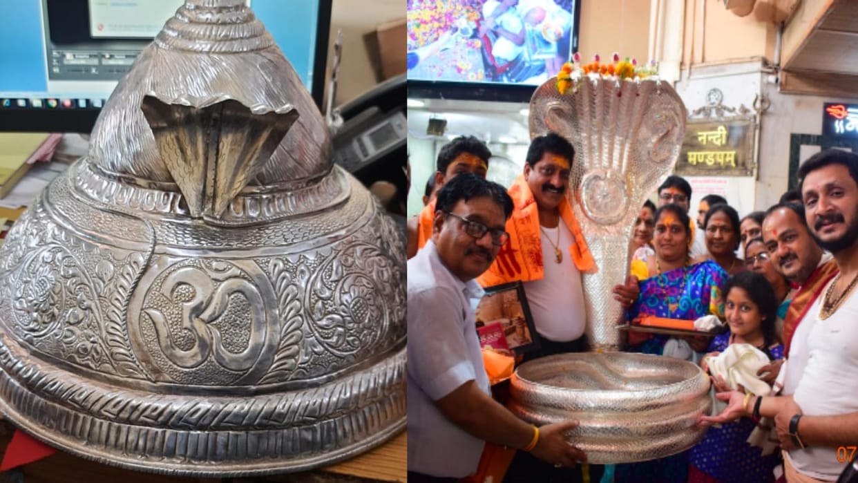 Ujjain Mahakal: Salute to the donors in the court of Mahakal, donated 9 kg 351 grams of silver cobra and crown