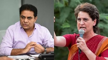 telangana brs minister ktr slam priyanka gandhi hyderabad rally demand apology called political tourist