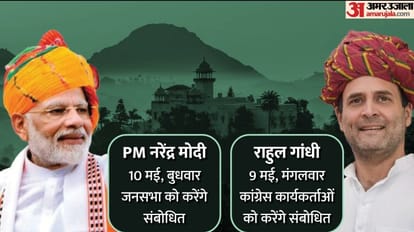 Rahul gandhi rajasthan visit on tuesday one day before PM narendra modi visit