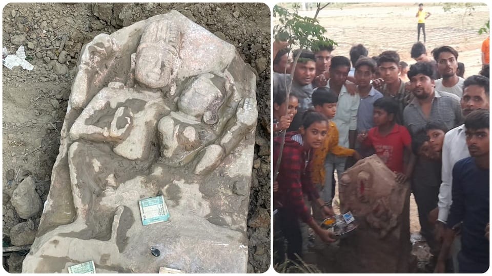 400 years old Shiva-Parvati idol found in excavation in agra