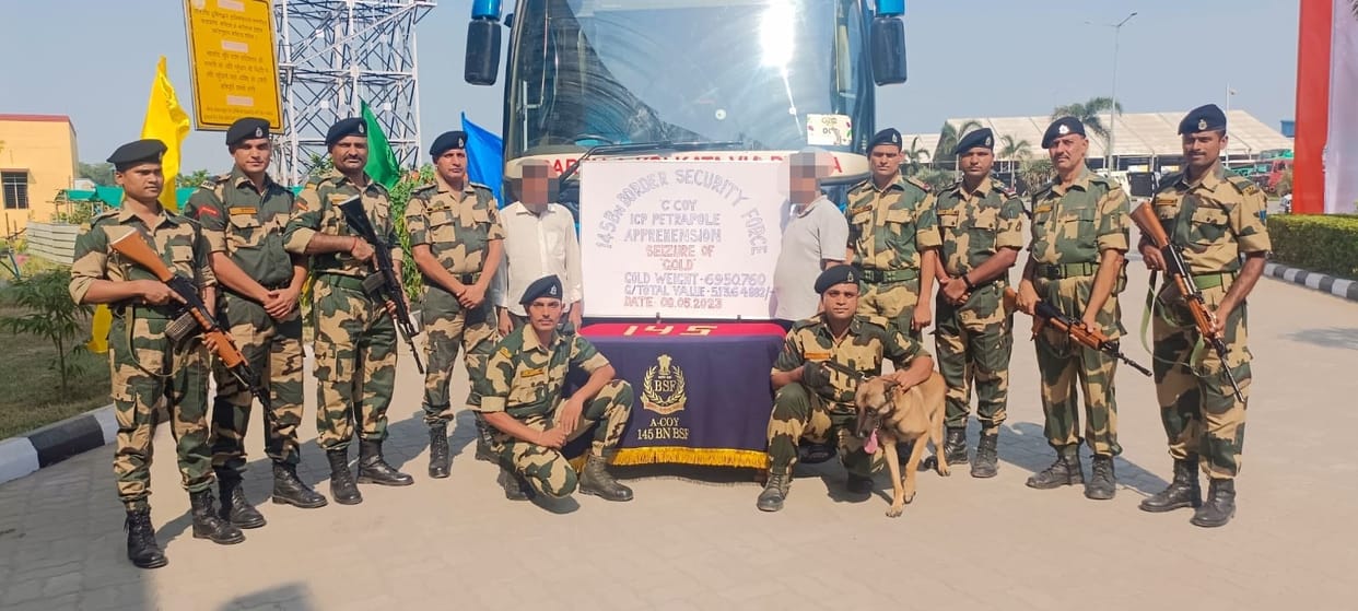 India-Bangladesh border: BSF nabs two smugglers with gold biscuits worth 4.24 crores