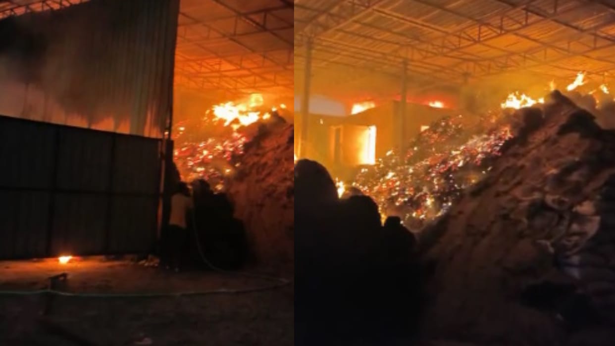 Paddy worth one and a half crore burnt to ashes due to fire in rice mill in Kabirdham