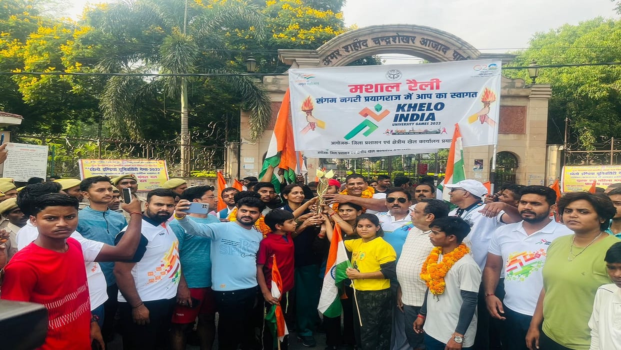 Khelo India University torch rally was warmly welcomed at various places