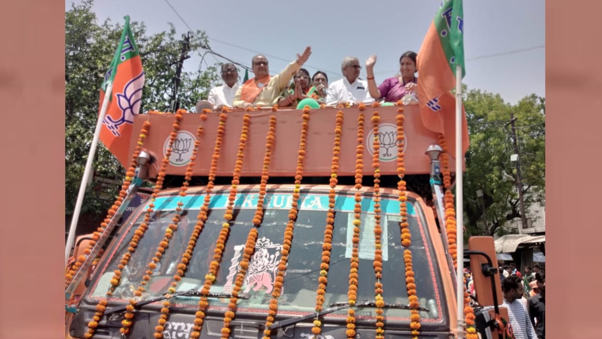Cabinet minister Smriti Irani did a road show in Amethi