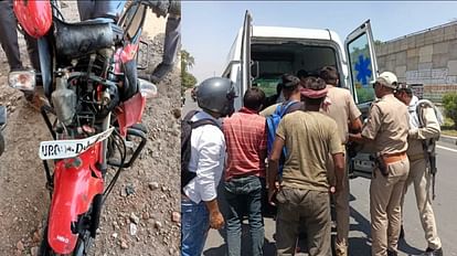 Bike rider husband killed while wife seriously injured due to speeding vehicle collision in Agra