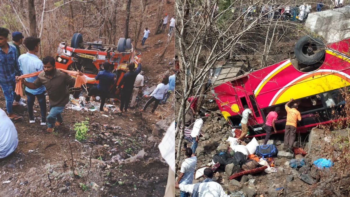 Khargone Bus Accident Photo Bus Fell from Bridge Watch Video