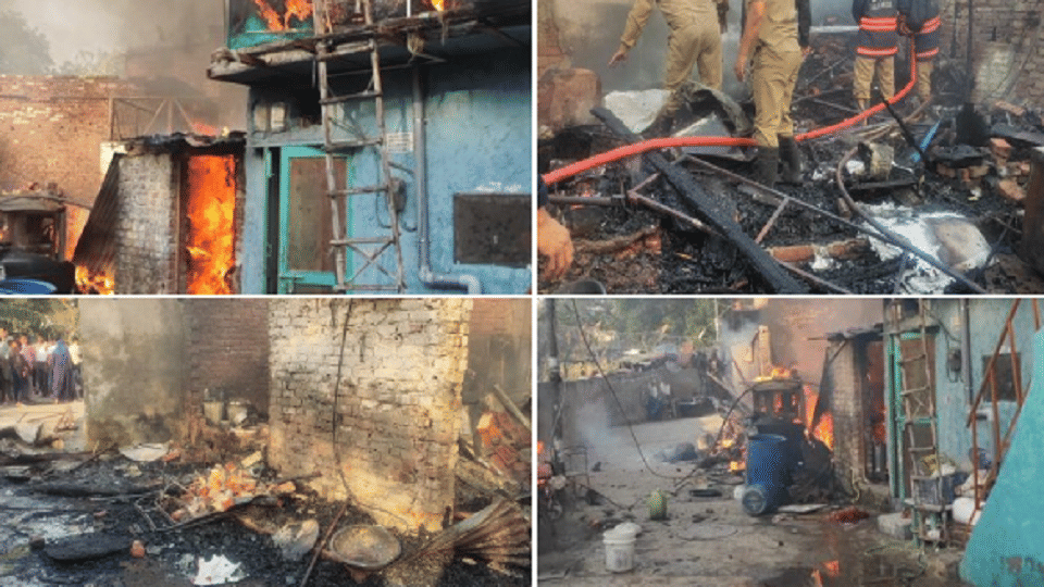 Delhi Fire breaks out in jhuggi near Nizamuddin 6 fire brigade vehicles on spot