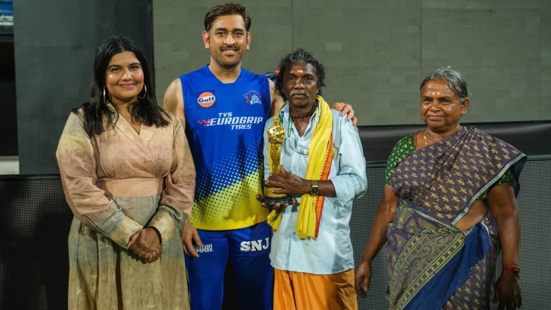 IPL 2023 Video: Couple Bomman-Bellie of Oscar winning film 'The Elephant Whisperers' met Dhoni, Ziva CSK Photo