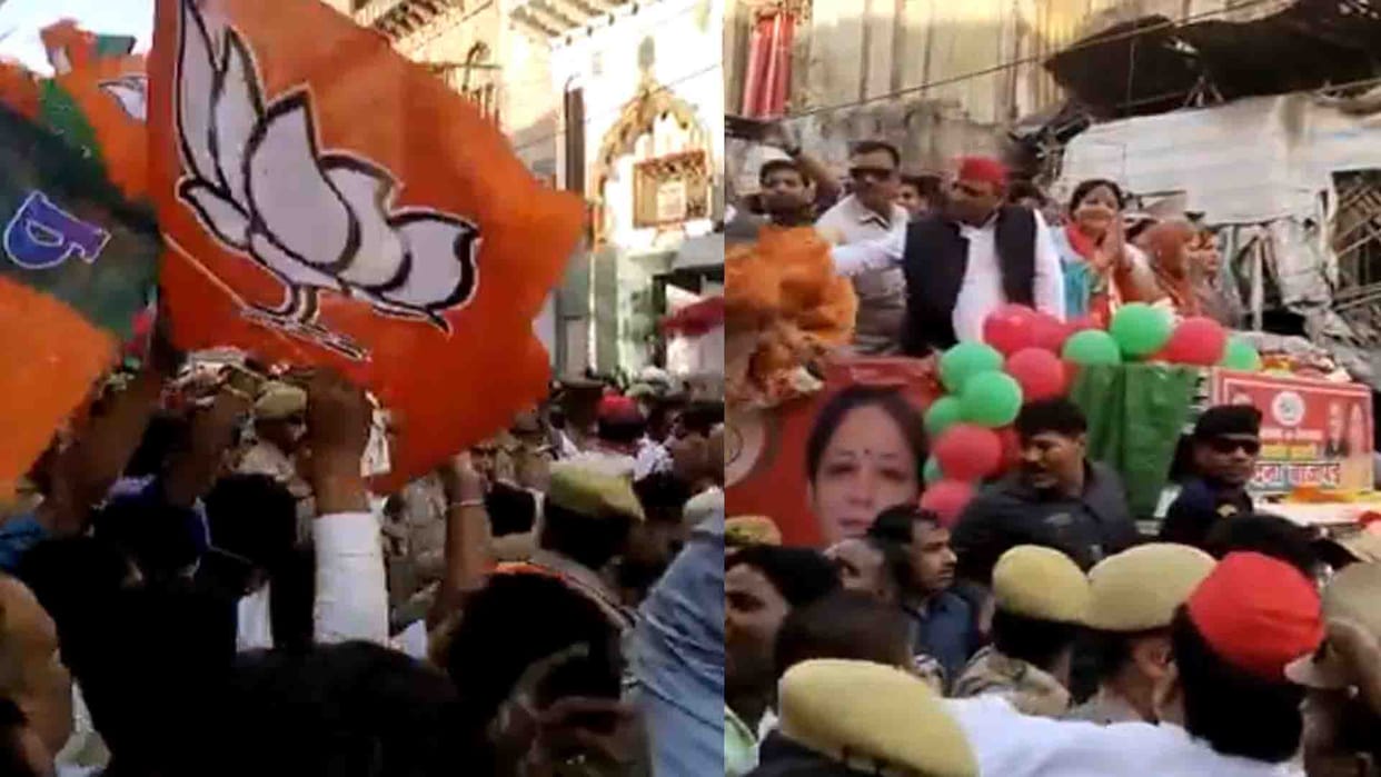 Kanpur: SP-BJP clashed at five places during Akhilesh Yadav road show