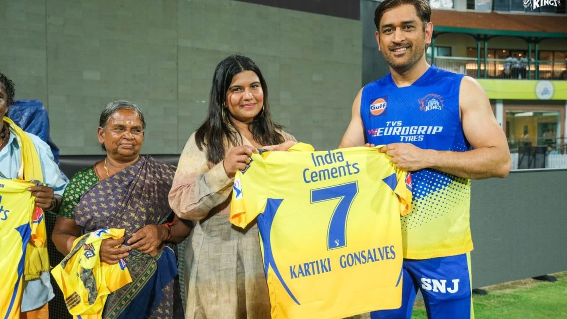 IPL 2023 Video: Couple Bomman-Bellie of Oscar winning film 'The Elephant Whisperers' met Dhoni, Ziva CSK Photo