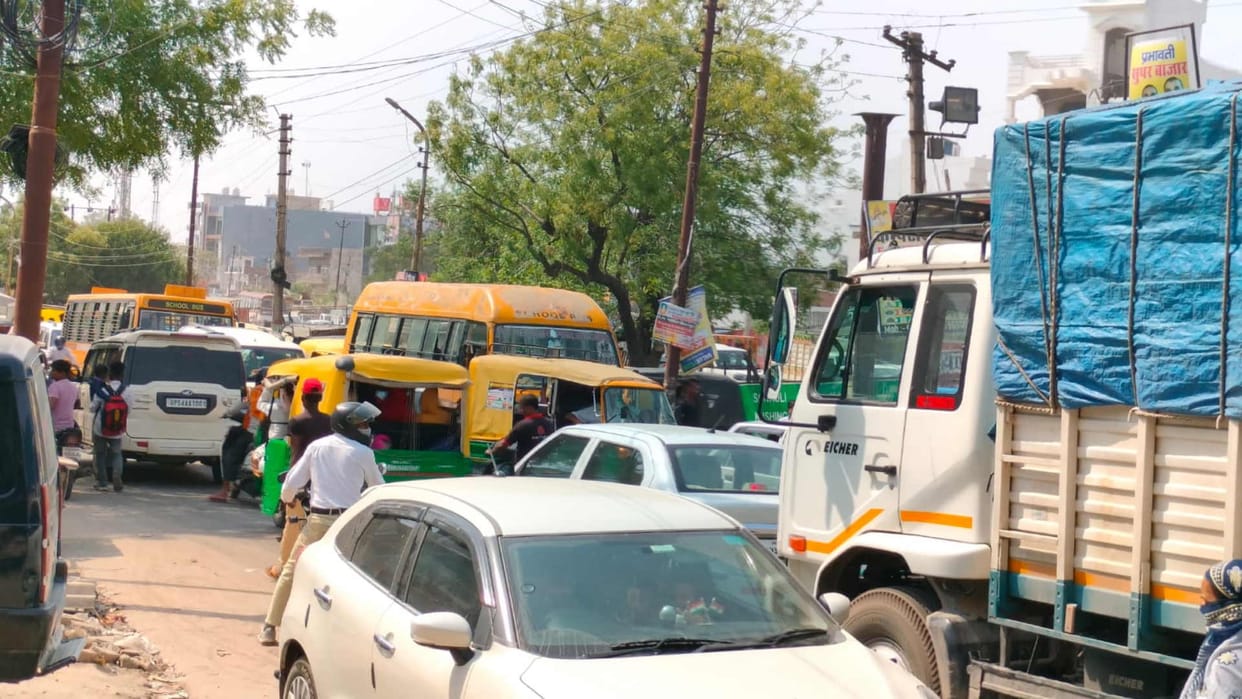 Accident on Gorakhpur Varanasi Highway Bus truck collided head on