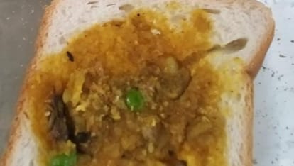 नाश्ते में निकला कीड़ा।