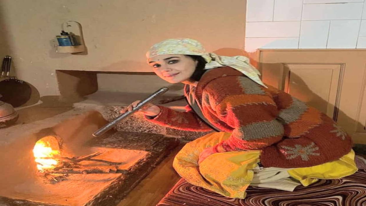 Bollywood actress Preity Zinta lit traditional chulha in hill house, remembered school days