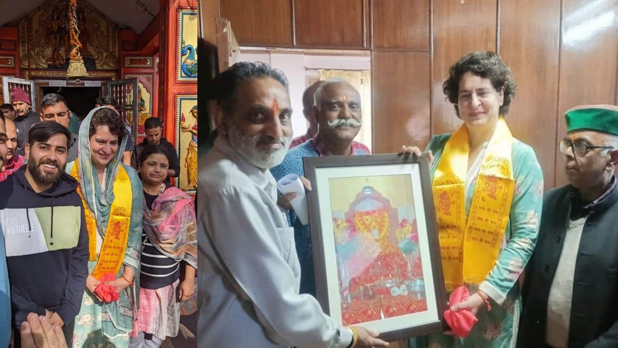 Priyanka Gandhi Vadra pays obeisance at jakhu hanuman temple shimla
