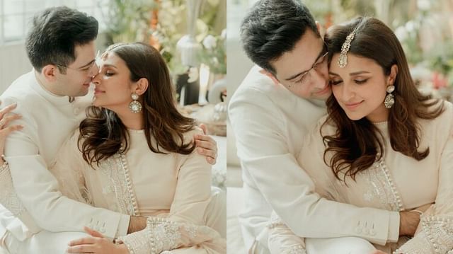 Parineeti Chopra Raghav chadha Engagement look see photos