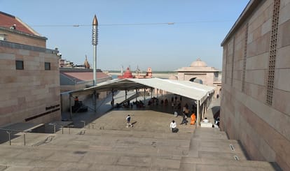 Kashi Vishwanath Dham German hangar Pandal installed from Ganga Dwar to Mandir Chowk