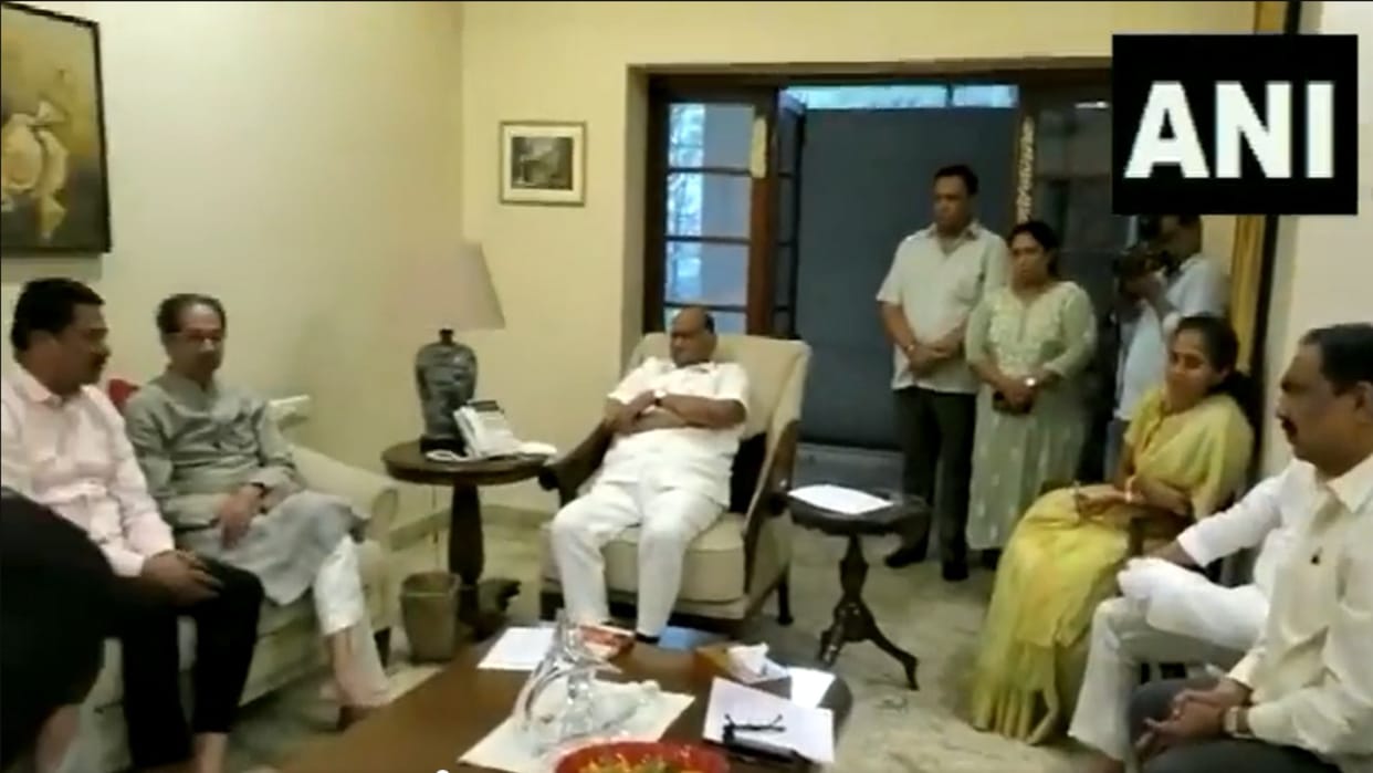 Meeting of Maha Vikas Aghadi at residence of NCP chief Sharad Pawar