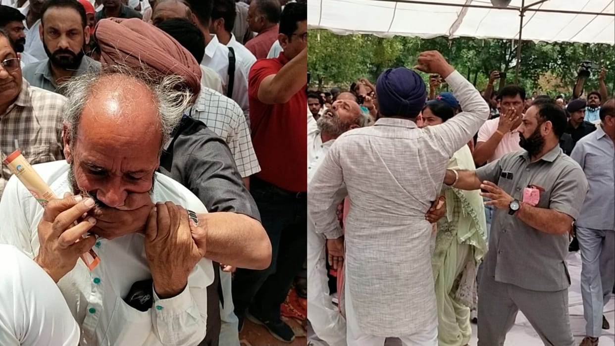 Controversy in CM's public dialogue: Despite 1200 policemen and 50 CID, protesters reached near CM