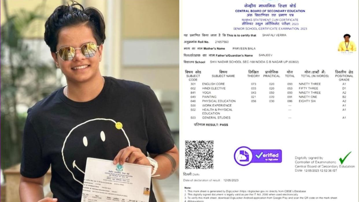Shafali Verma passed class 12th with 83.2 percent marks