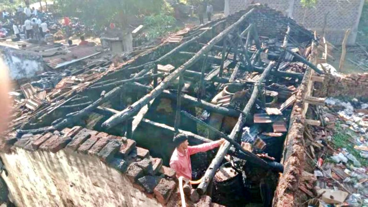 A person sleeping inside died in a fire in a house in Sehore