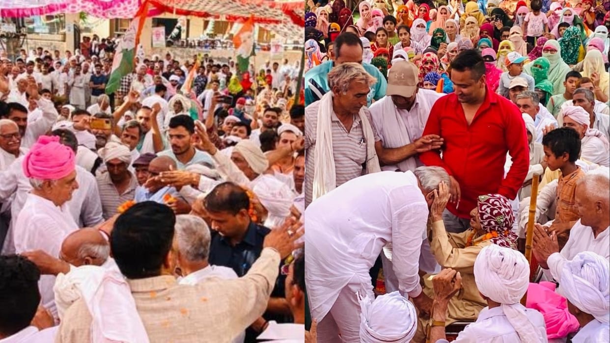 Former Haryana CM Bhupinder Singh Hooda visited the villages of Rohtak